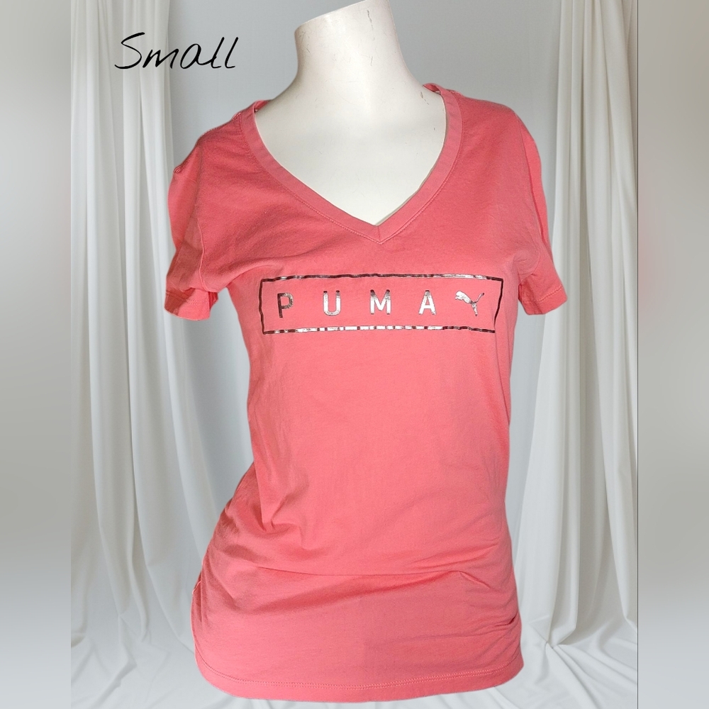 Puma Women's Coral V-Neck Tee